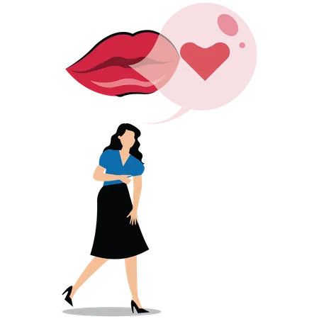 Woman with marketing strategy  Illustration