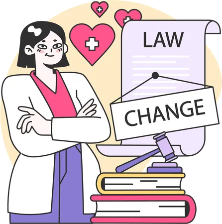 Woman with medical law  Illustration