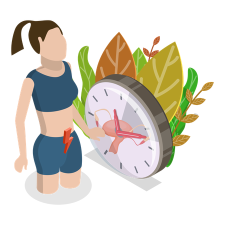 Woman with menstrual watch  Illustration