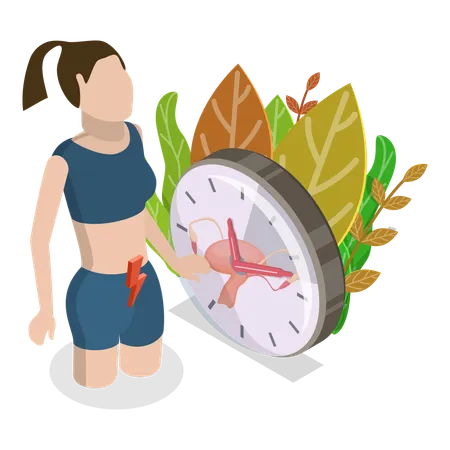 Woman with menstrual watch  Illustration