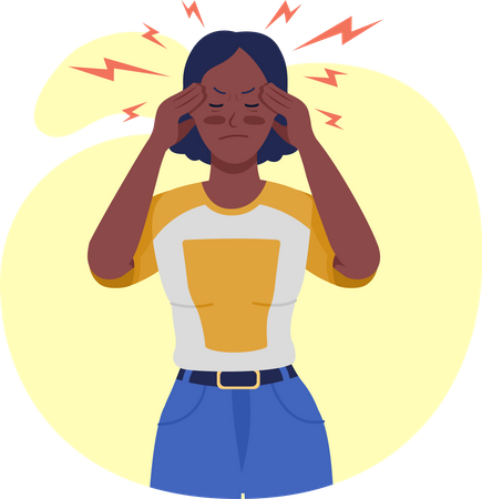 Woman with migraine Illustration