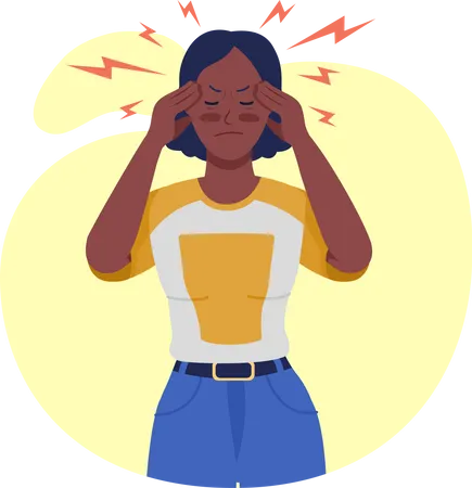 Woman with migraine  Illustration