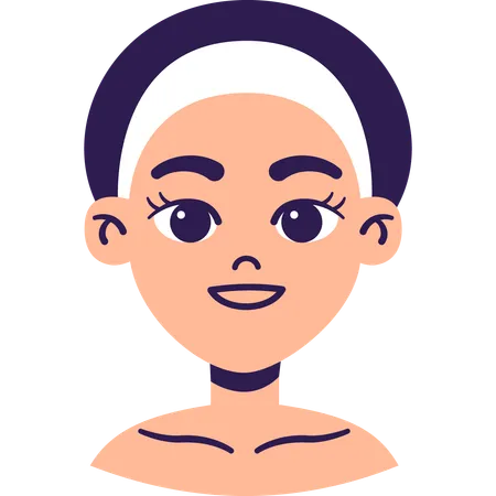 Woman with normal skin  イラスト