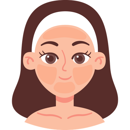 Woman with Oily Skin  Illustration