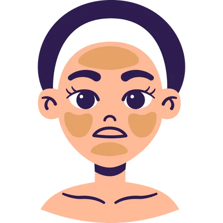 Woman with Oily Skin  イラスト