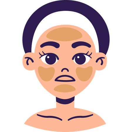 Woman with Oily Skin  Illustration