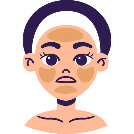 Woman with Oily Skin  Illustration