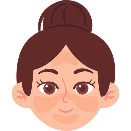 Woman with Oily Skin  Illustration