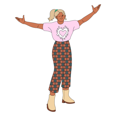 Woman with open arms  Illustration