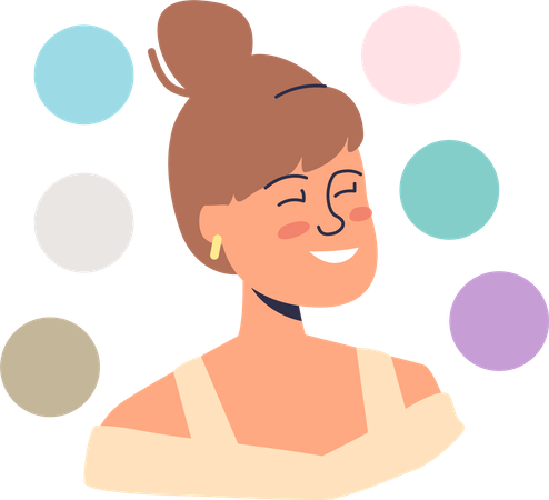 Woman with palette  Illustration