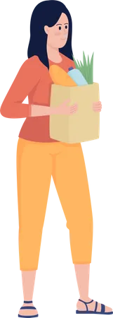 Woman with paper bag  Illustration
