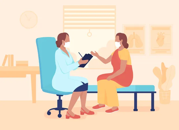 Woman with Physician appointment Illustration