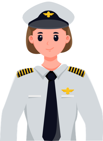 Woman with Pilot Profession  Illustration