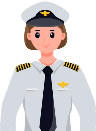 Woman with Pilot Profession  Illustration