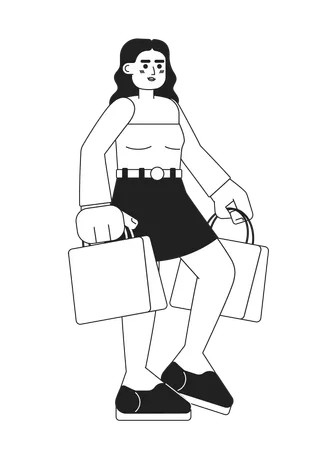 Woman with purchases  Illustration