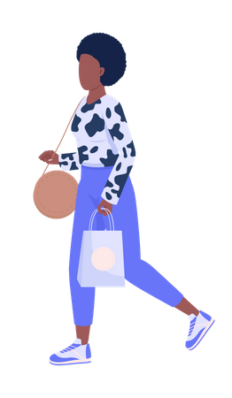 Woman with purchases Illustration