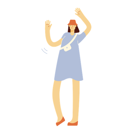 Woman with purse  Illustration