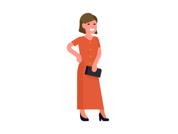 Woman with Purse  Illustration