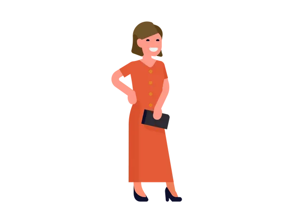 Woman with Purse  Illustration