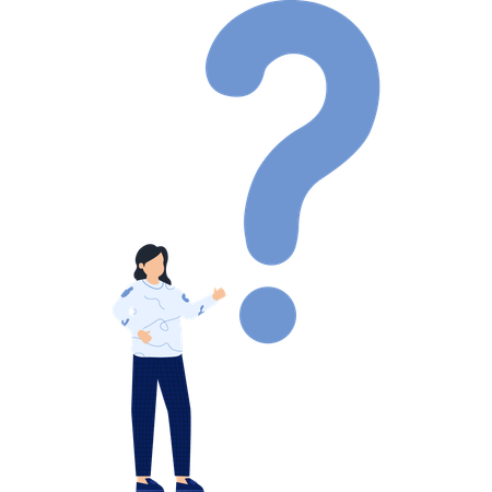 Woman with Question Mark  Illustration