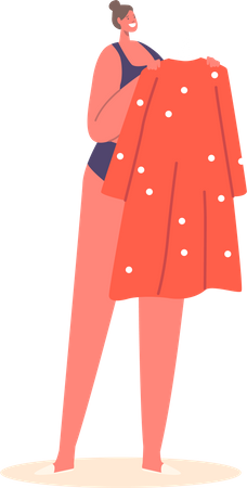 Woman with red dress Illustration
