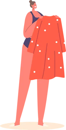 Woman with red dress Illustration