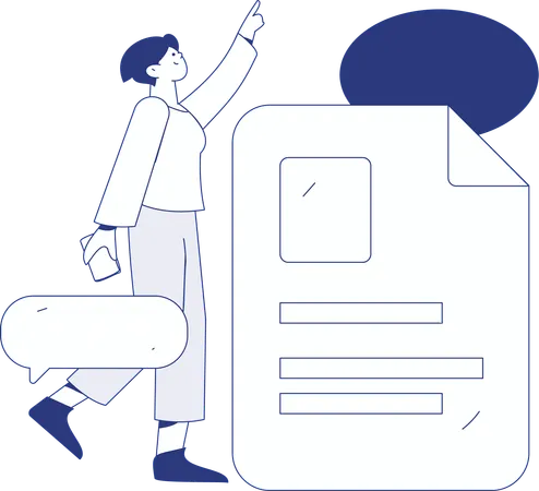 리마인더 방송을 하는 여성  일러스트레이션