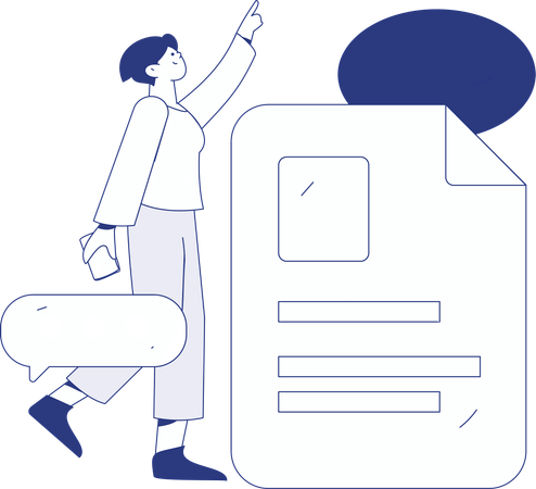 Woman with Reminder Broadcast  Illustration