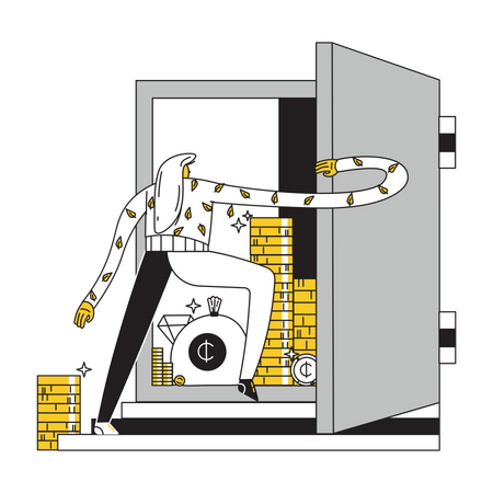 Woman with saved money  Illustration