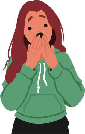 Woman with scared expression  Illustration