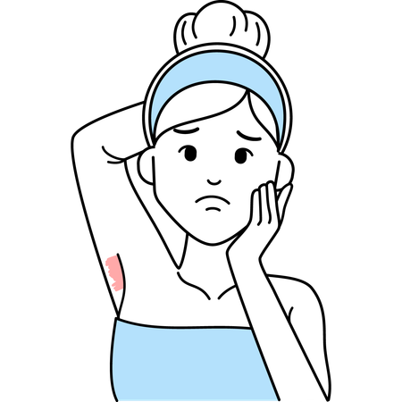 Woman with Sensitive Armpit Skin  Illustration