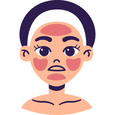 Woman with Sensitive Skin  イラスト