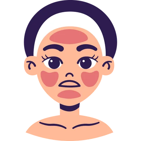 Woman with Sensitive Skin  イラスト