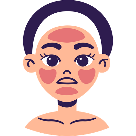 Woman with Sensitive Skin  Illustration