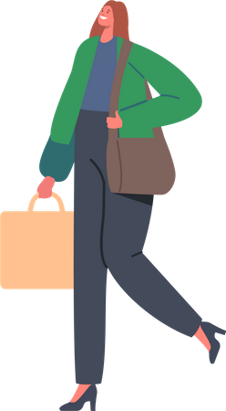 Woman with shopping bag  Illustration