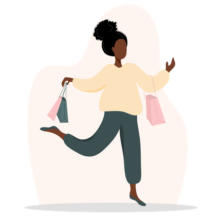 Woman with shopping bags  Illustration