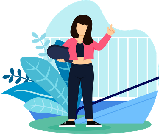 Woman With Shopping Bags  Illustration