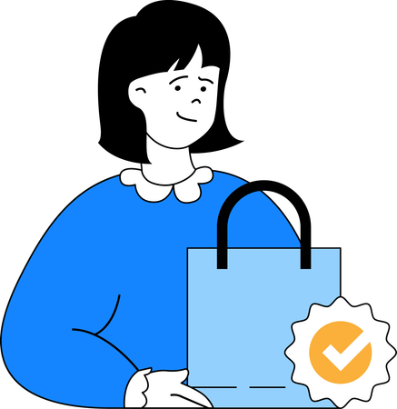 Woman with shopping order  Illustration