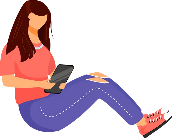 Woman with smartphone Illustration