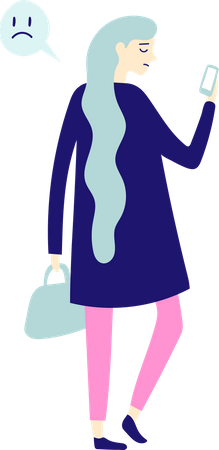 Woman with smartphone  イラスト