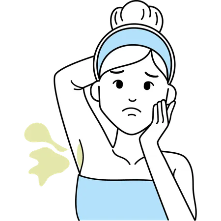 Woman with Smelly Armpit  Illustration