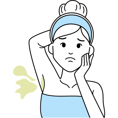 Woman with Smelly Armpit  Illustration