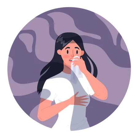 Woman with smoke allergy Illustration