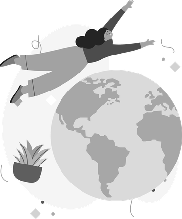 Woman with social networking  Illustration