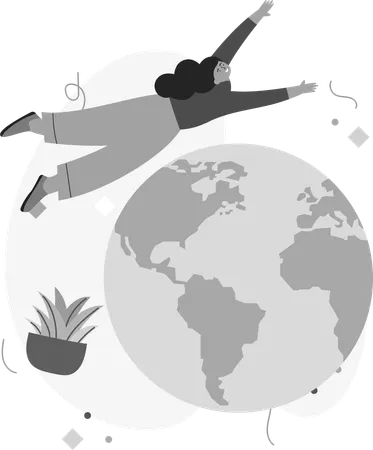 Woman with social networking  Illustration