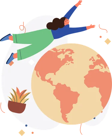 Woman with social networking  Illustration