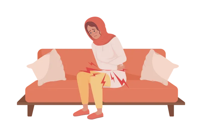 Woman with stomach ache Illustration
