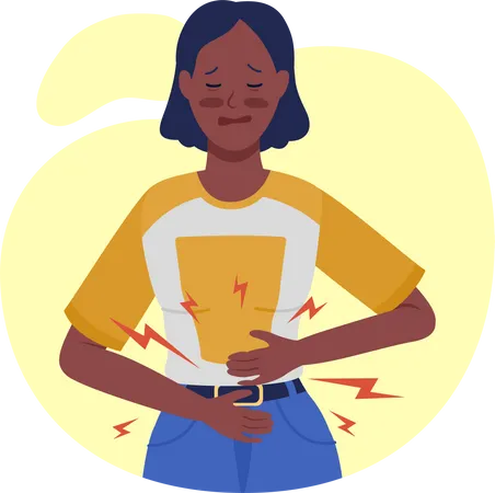Woman with stomach pain  Illustration