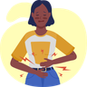 illustration woman with stomach pain