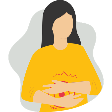 Woman with stomach pain  Illustration